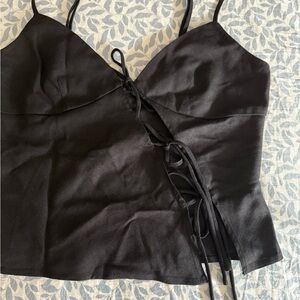 Forever 21 Black Lace-Up Camisole